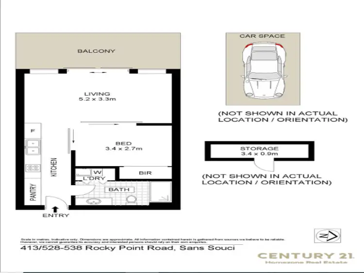 Floorplan of Homely studio listing, 413/528-538 Rocky Point Road, Sans Souci NSW 2219