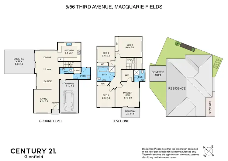 Floorplan of Homely townhouse listing, 5/56 Third Avenue, Macquarie Fields NSW 2564