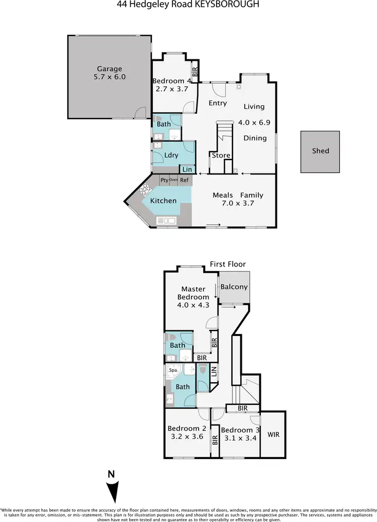 Floorplan of Homely house listing, 44 Hedgeley Road, Keysborough VIC 3173