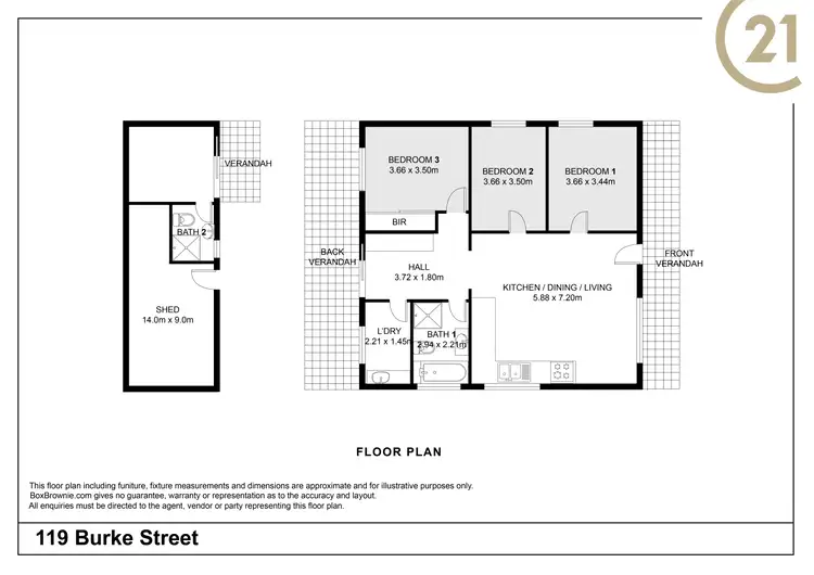 Floorplan of Homely house listing, 119 Burke Street, Broken Hill NSW 2880