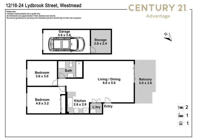 Floorplan of Homely apartment listing, 12/16-24 Lydbrook Street, Westmead NSW 2145