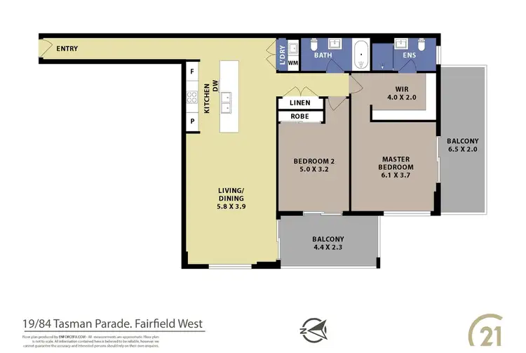 Floorplan of Homely unit listing, 19/84 Tasman Parade, Fairfield West NSW 2165