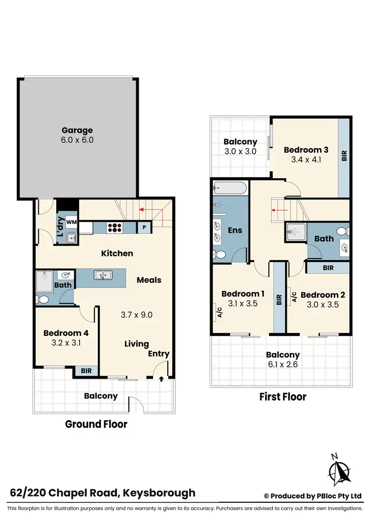 Floorplan of Homely townhouse listing, 62/220 Chapel Road, Keysborough VIC 3173