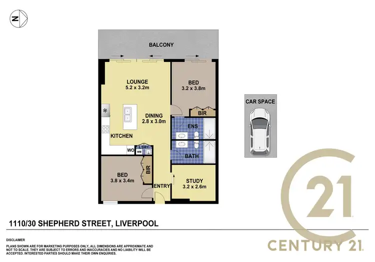 Floorplan of Homely apartment listing, 1110/30 Shepherd Street, Liverpool NSW 2170