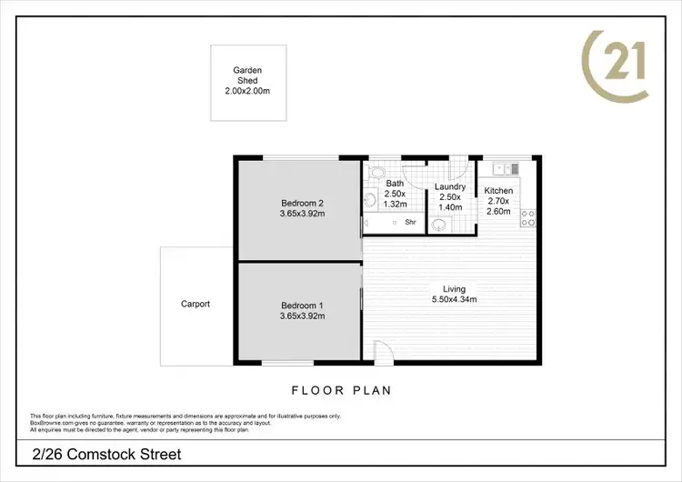 Floorplan of Homely unit listing, 2/26 Comstock Street, Broken Hill NSW 2880