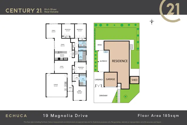 Floorplan of Homely house listing, 19 Magnolia Drive, Echuca VIC 3564