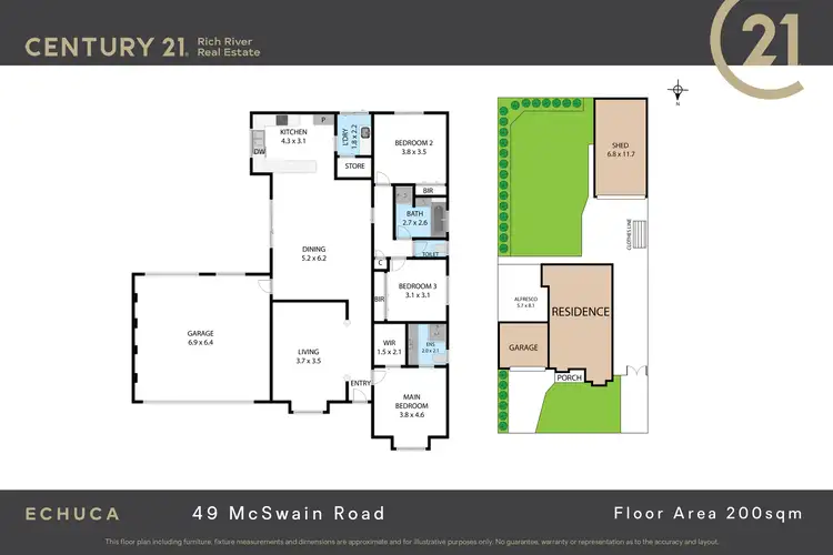 Floorplan of Homely house listing, 49 Mcswain Road, Echuca VIC 3564
