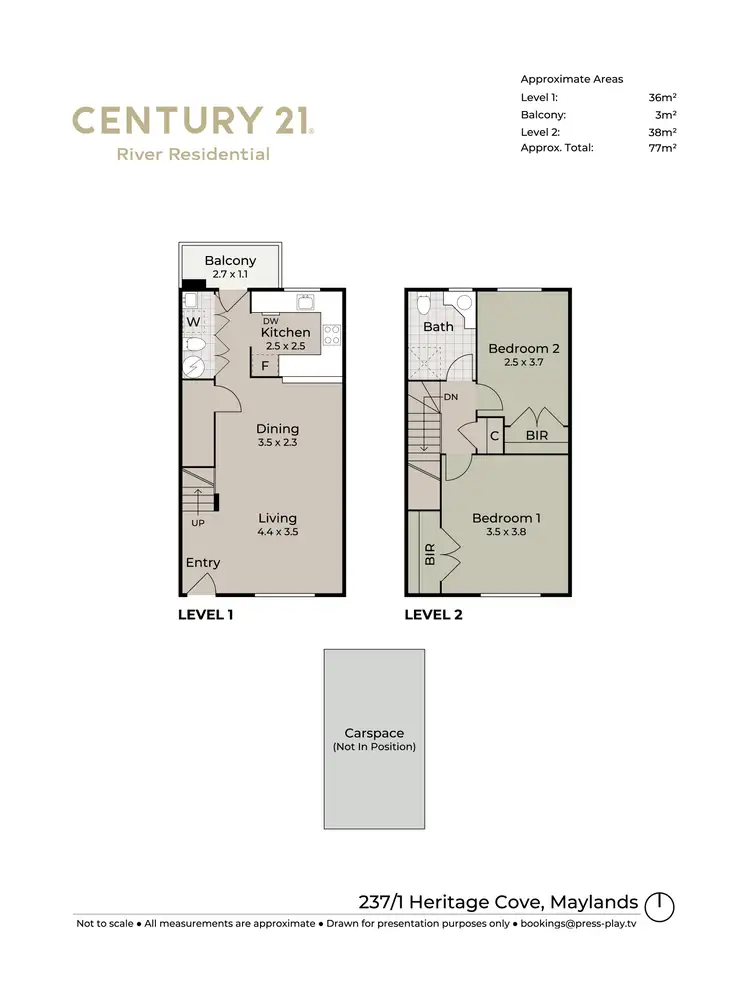Floorplan of Homely apartment listing, 237/1 Heritage Cove, Maylands WA 6051