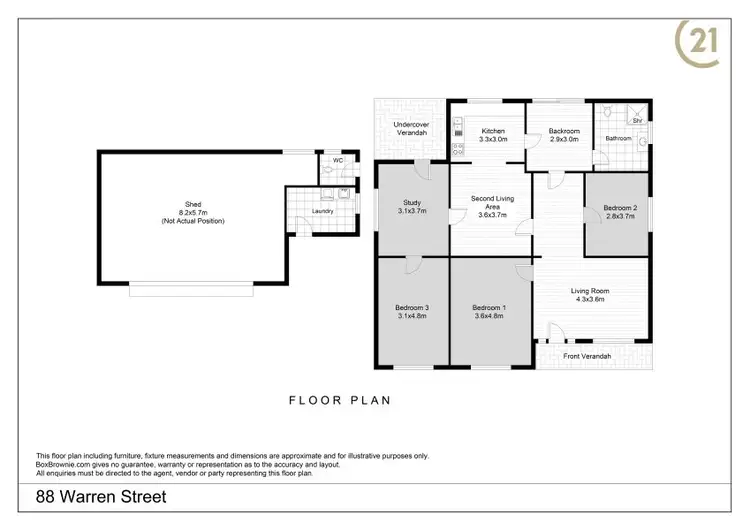 Floorplan of Homely house listing, 88 Warren Street, Broken Hill NSW 2880