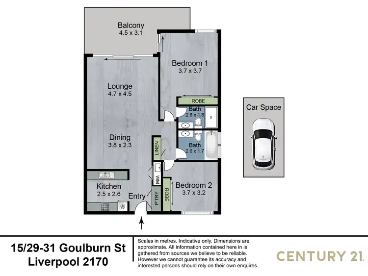 Floorplan of Homely apartment listing, 15/29-31 Goulburn Street, Liverpool NSW 2170