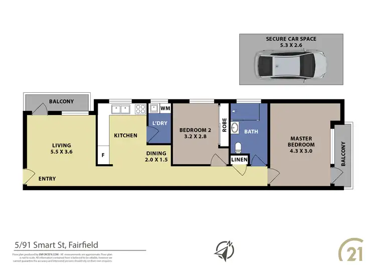 Floorplan of Homely unit listing, 5/91 Smart Street, Fairfield NSW 2165
