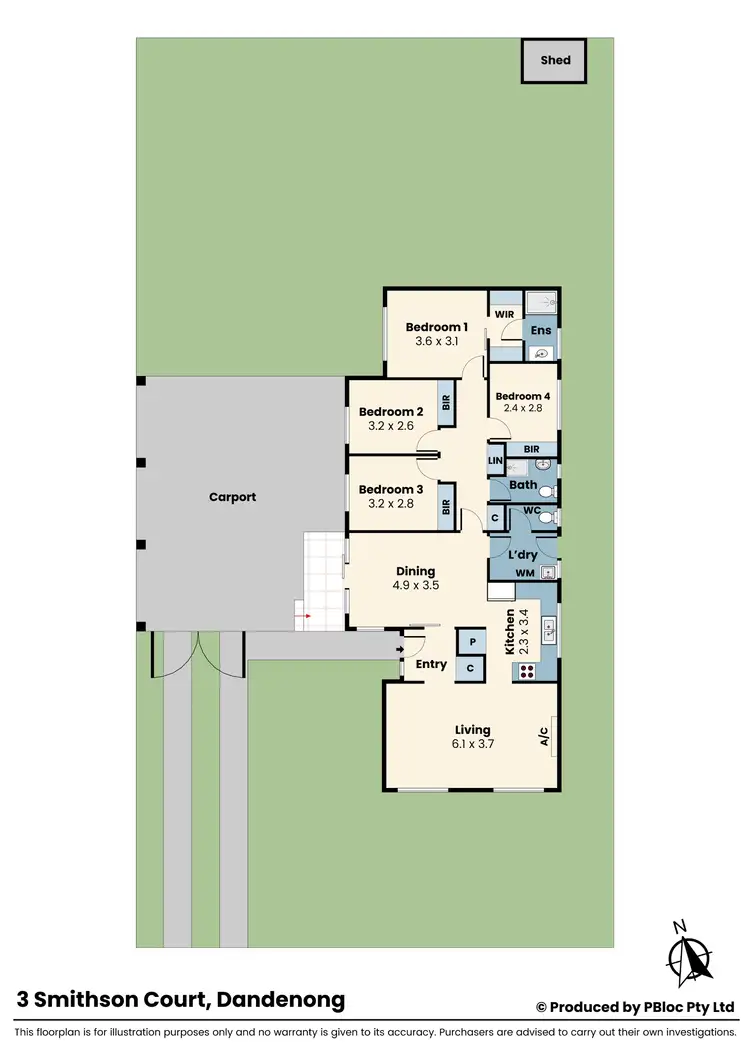 Floorplan of Homely house listing, 3 Smithson Court, Dandenong VIC 3175