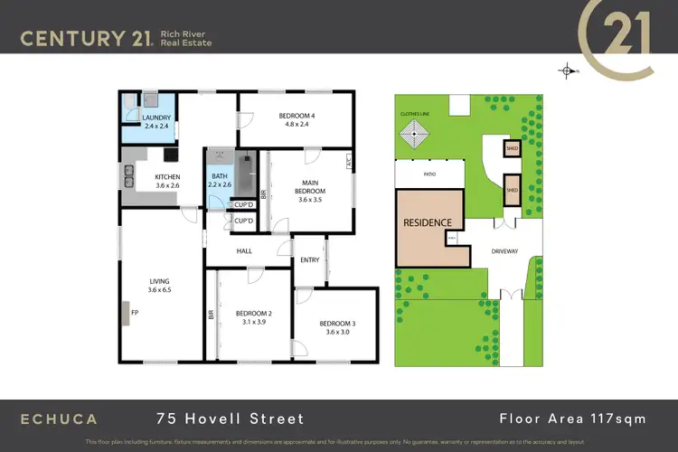 Floorplan of Homely house listing, 75 Hovell Street, Echuca VIC 3564