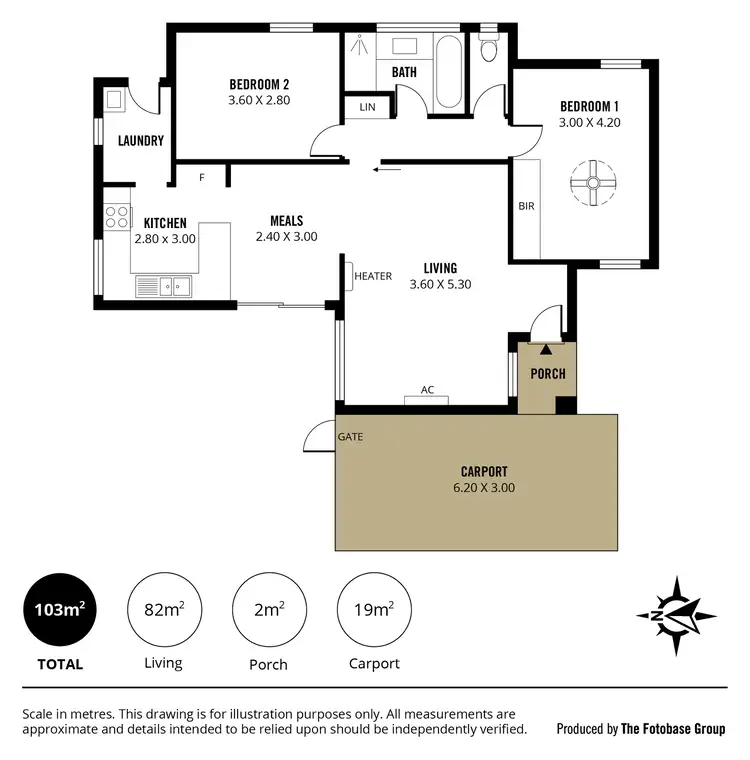 Floorplan of Homely unit listing, 6/1 Voules Street, Brighton SA 5048