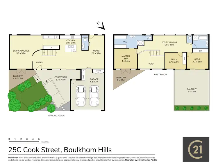 Floorplan of Homely semi-detached listing, 25C Cook Street, Baulkham Hills NSW 2153