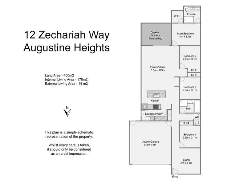 Floorplan of Homely house listing, 12 Zechariah Way, Augustine Heights QLD 4300