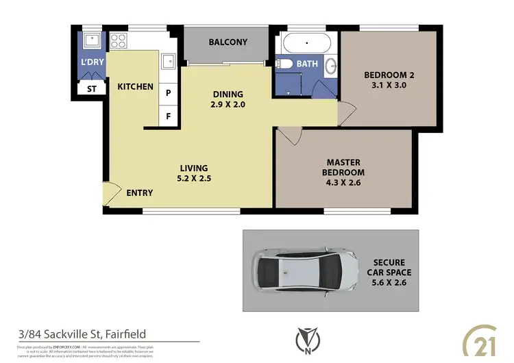 Floorplan of Homely unit listing, 3/84 Sackville Street, Fairfield NSW 2165