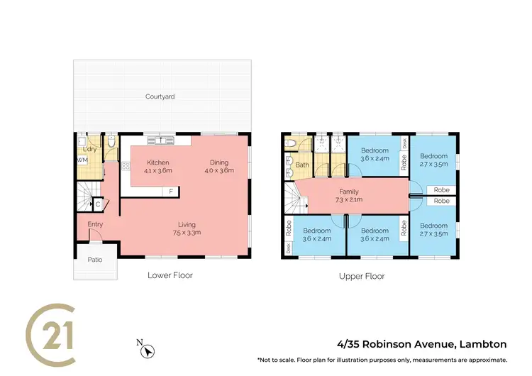Floorplan of Homely townhouse listing, 4/35 Robinson Avenue, Lambton NSW 2299