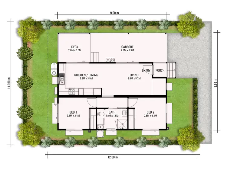 Floorplan of Homely retirement listing, 2/26 Warruga Street, Mapleton QLD 4560