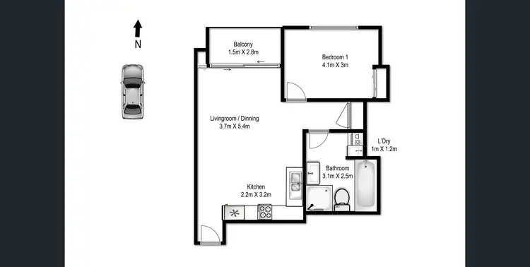 Floorplan of Homely apartment listing, 255/298 Sussex Street, Sydney NSW 2000
