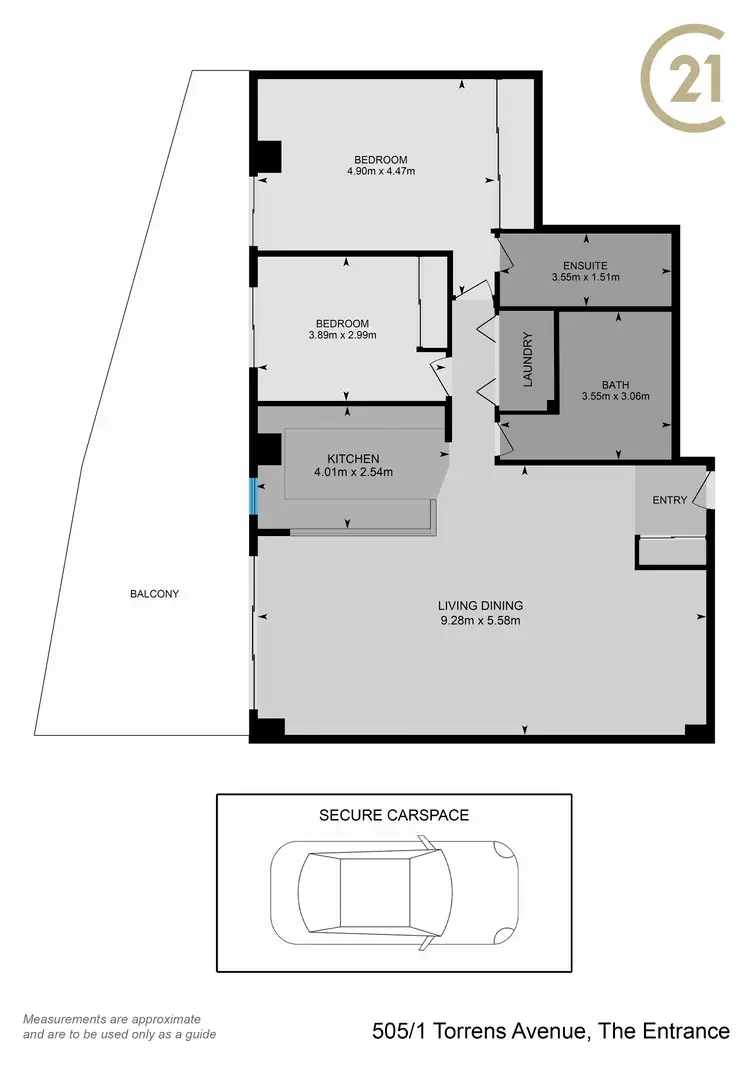 Floorplan of Homely unit listing, 505/1-9 Torrens Avenue, The Entrance NSW 2261