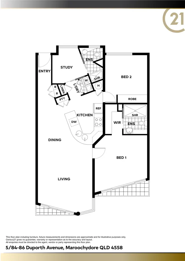 Floorplan of Homely unit listing, 5/84-86 Duporth Avenue, Maroochydore QLD 4558