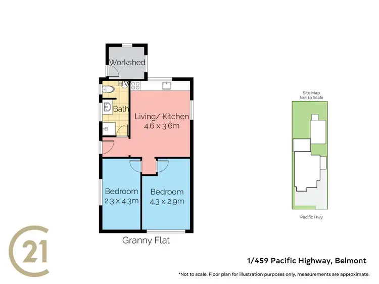 Floorplan of Homely flat listing, 459a Pacific Highway, Belmont NSW 2280