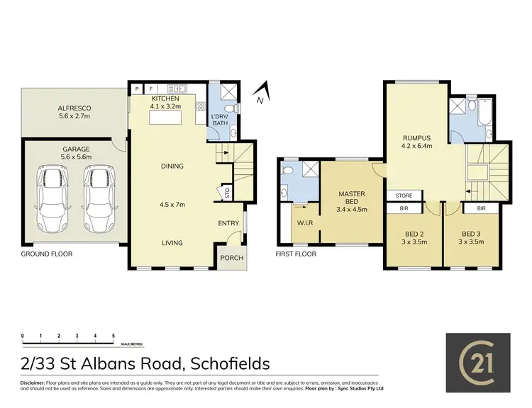 Floorplan of Homely townhouse listing, 2/33 St Albans Road, Schofields NSW 2762