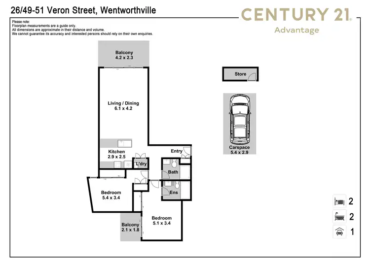 Floorplan of Homely unit listing, 26/49-51 Veron Street, Wentworthville NSW 2145