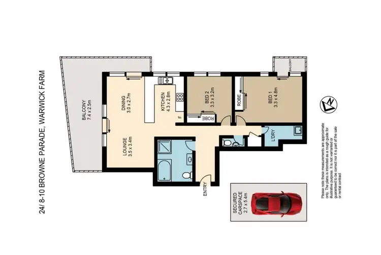 Floorplan of Homely unit listing, 24/8-10 Browne Parade, Warwick Farm NSW 2170
