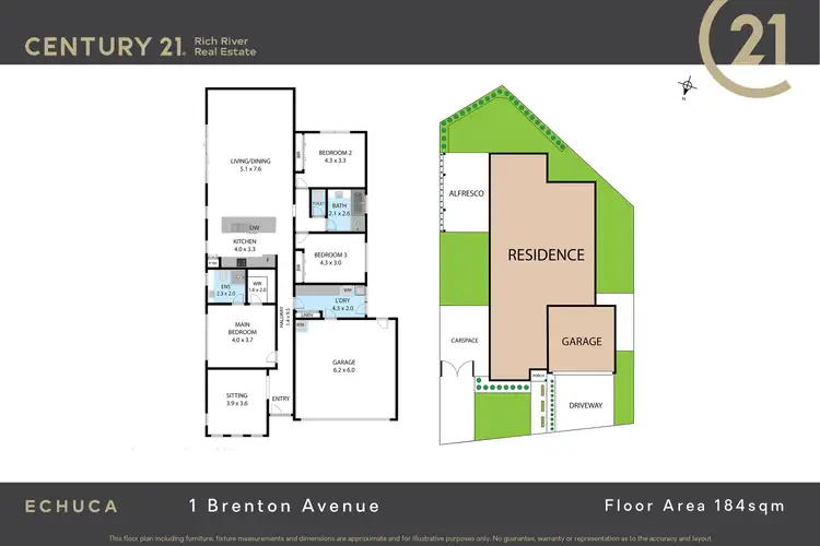 Floorplan of Homely house listing, 1 Brenton Avenue, Echuca VIC 3564