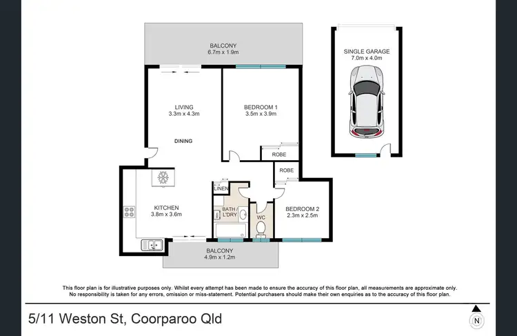 Floorplan of Homely unit listing, 5/11 Weston Street, Coorparoo QLD 4151