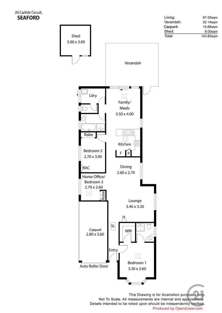 Floorplan of Homely house listing, 20 Carlisle Circuit, Seaford SA 5169