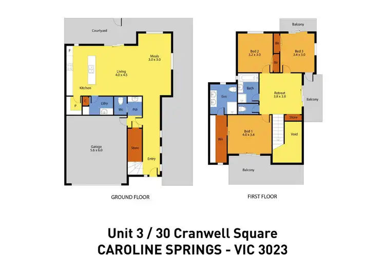 Floorplan of Homely townhouse listing, 3/30 Cranwell Square, Caroline Springs VIC 3023