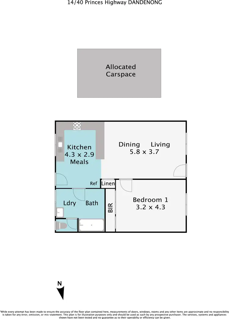Floorplan of Homely unit listing, 14/40 Princes Highway, Dandenong VIC 3175