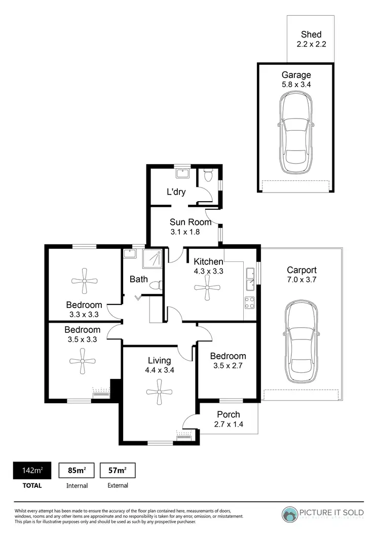 Floorplan of Homely house listing, 34 Reserve Parade, Findon SA 5023