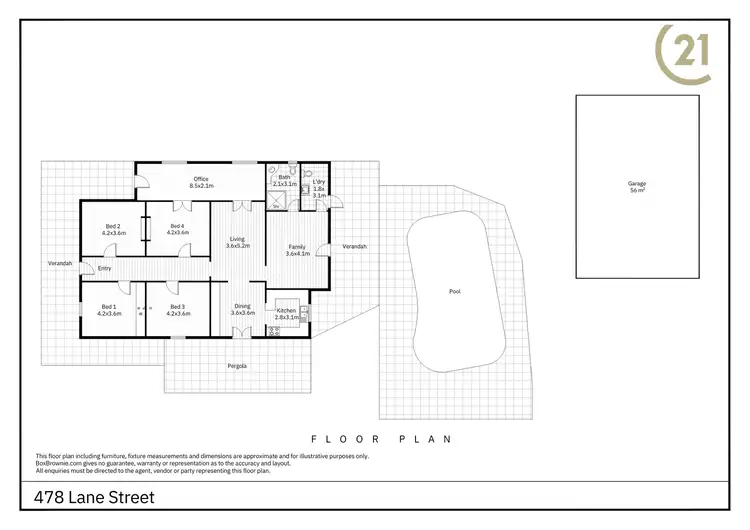 Floorplan of Homely house listing, 478 Lane Street, Broken Hill NSW 2880
