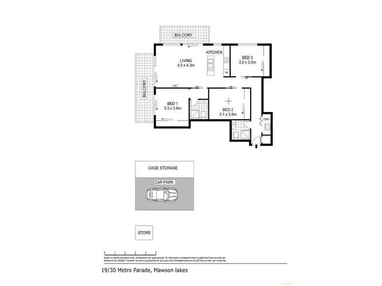 Floorplan of Homely apartment listing, 19/30 Metro Parade, Mawson Lakes SA 5095