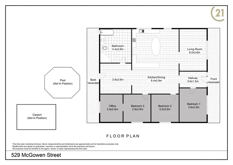 Floorplan of Homely house listing, 529 McGowen Street, Broken Hill NSW 2880