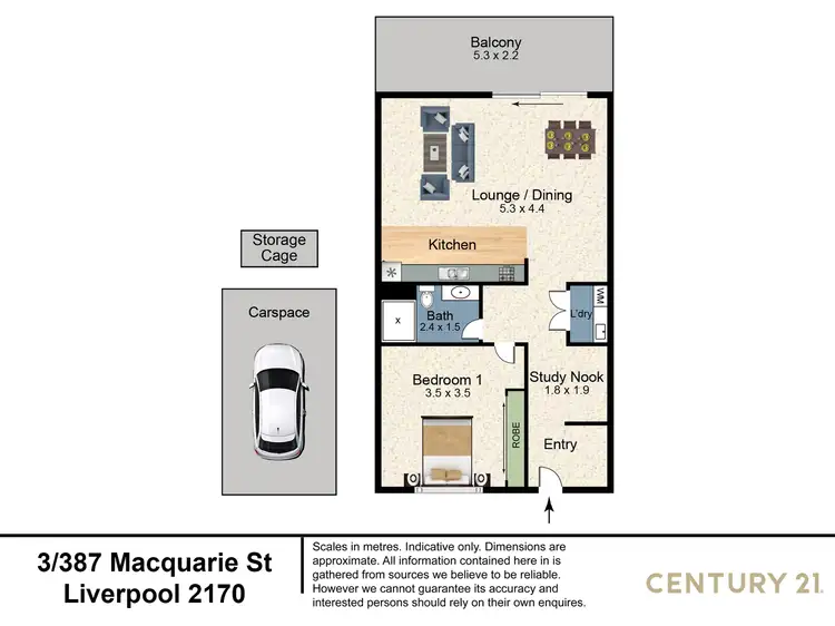 Floorplan of Homely unit listing, 3/387 Macquarie Street, Liverpool NSW 2170
