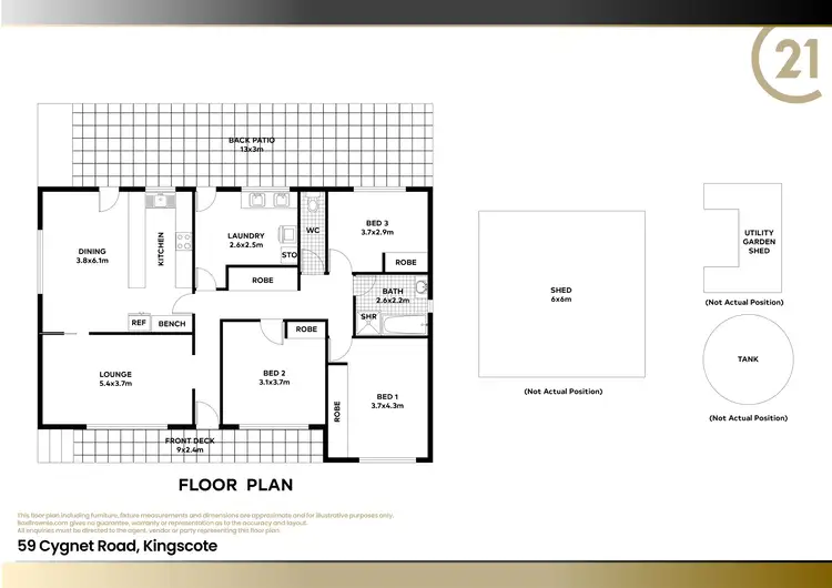Floorplan of Homely house listing, 59 Cygnet Road, Kingscote SA 5223