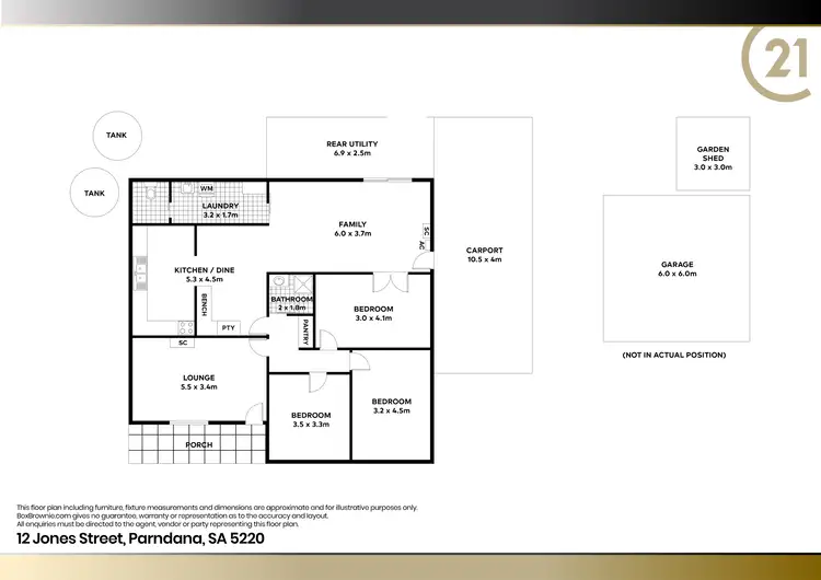 Floorplan of Homely house listing, 12 Jones Street, Parndana SA 5220