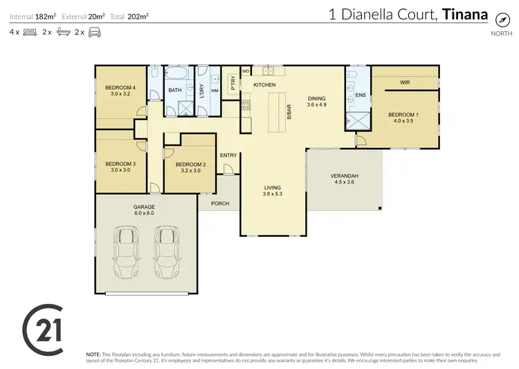 Floorplan of Homely house listing, 1 Dianella Court, Tinana QLD 4650