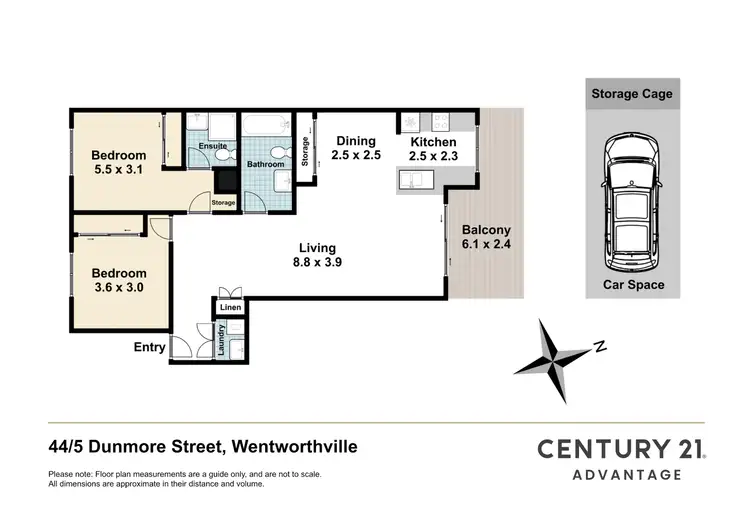 Floorplan of Homely unit listing, 44/1-5 Dunmore Street, Wentworthville NSW 2145