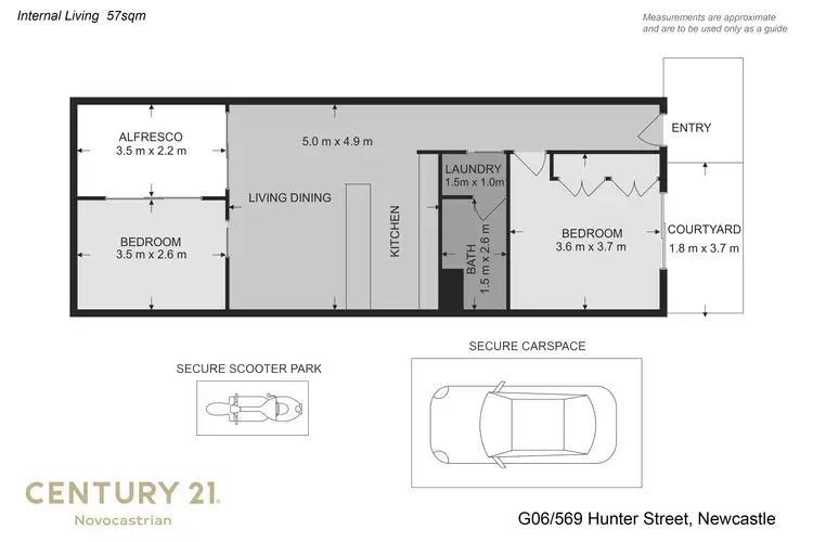 Floorplan of Homely apartment listing, 6/569 Hunter Street, Newcastle West NSW 2302