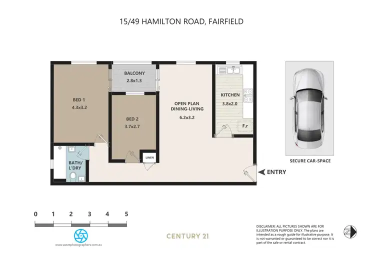 Floorplan of Homely unit listing, 15/49 Hamilton Road, Fairfield NSW 2165