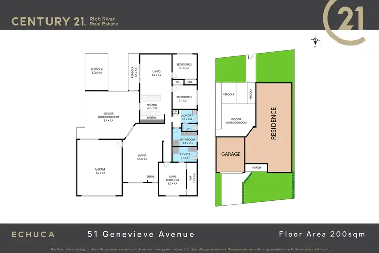 Floorplan of Homely house listing, 51 Genevieve Avenue, Echuca VIC 3564