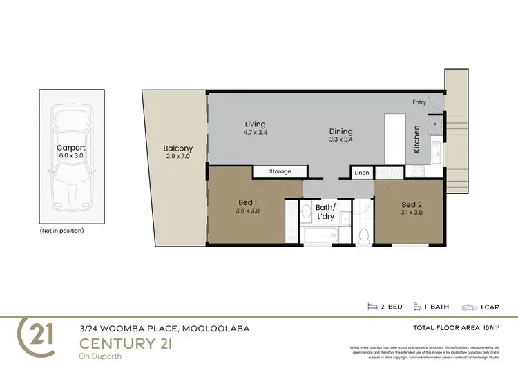 Floorplan of Homely unit listing, 3/24 Woomba Place, Mooloolaba QLD 4557