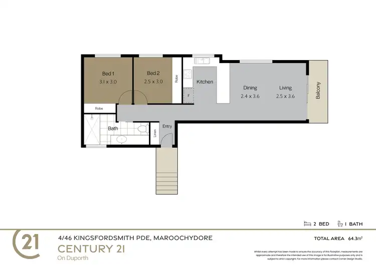 Floorplan of Homely unit listing, 4/46 Kingsford Smith Parade, Maroochydore QLD 4558