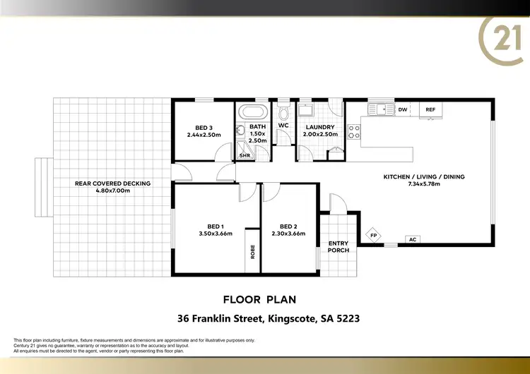 Floorplan of Homely house listing, 36 Franklin Street, Kingscote SA 5223